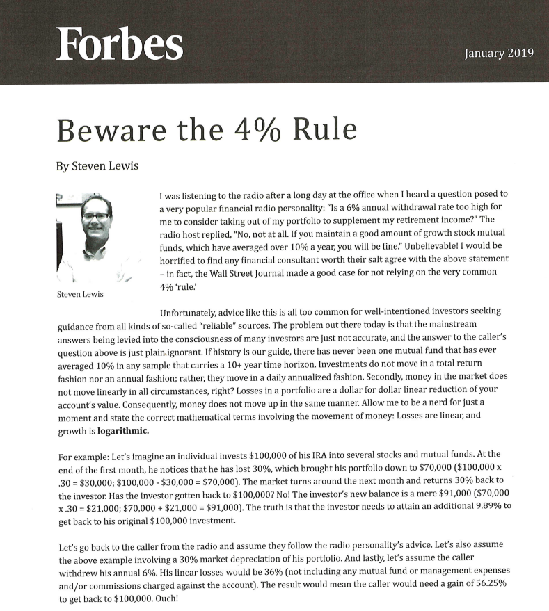 Beware the 4% Rule